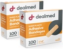 Dealmed Sheer Plastic Fleksible klesbånd - 100 greve (2 pakke) Bandages med ikke-stiv pad, Latex gratis, sårbehandling for førstehjelpssett, 1" x 3"