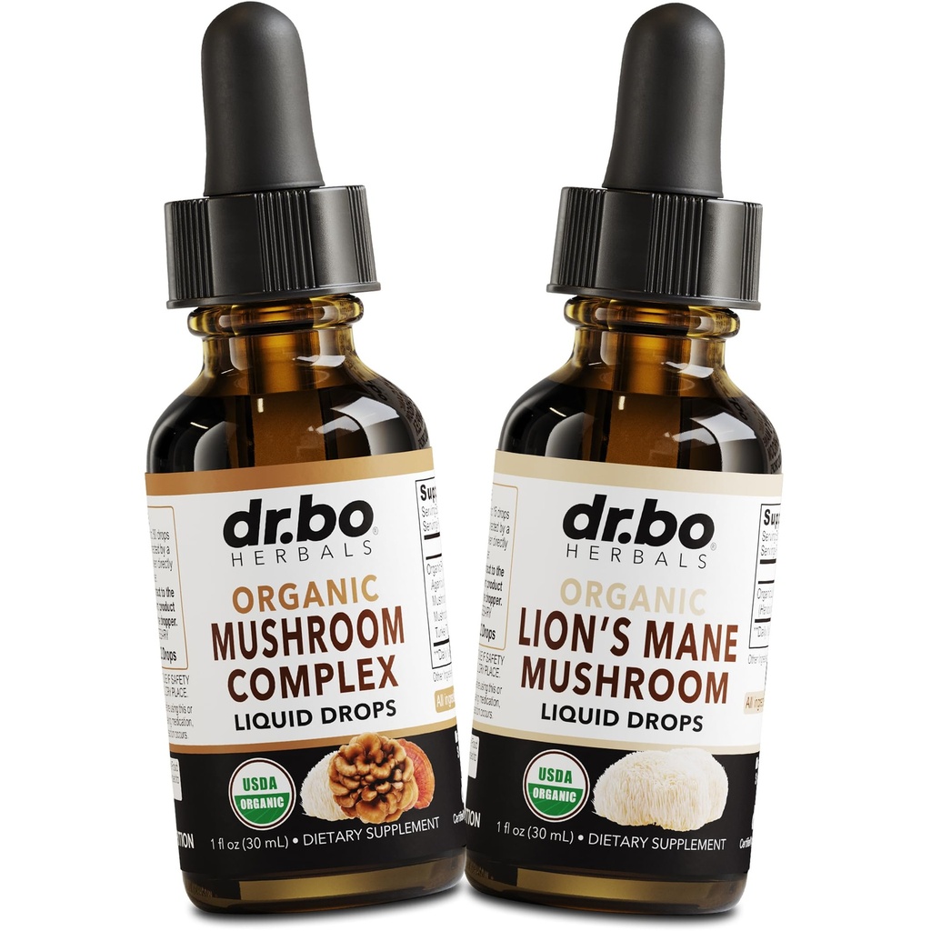 Organic Lions Mane Mushroom Complex flytende dråper - Organic Lions Mane Mushroom Væske Tinktur fokus, tåke, hjerne helse kosttilskudd - Lions Supplement Ekstract