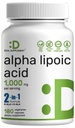 Alpha Lipoic Acid 1000 mg, 180 Veggie Capsules – 50/50 R-ALA & S-ALA for Max Biotilgjengelighet – Antioksidant Supplement – Energi og nervesystemstøtte – Ikke-GMO