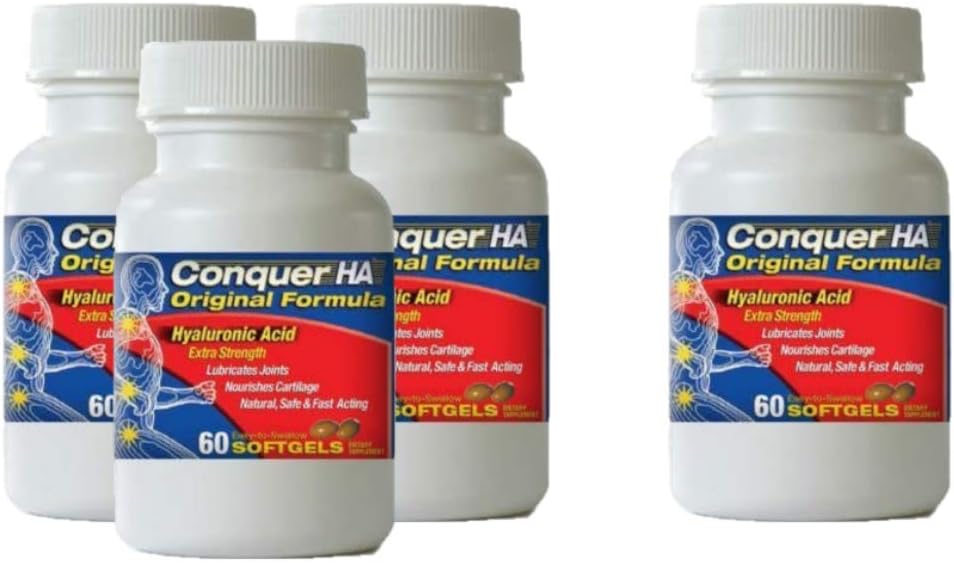 Original Form Hyaluronsyre pakke med 4, forbedre mobilitet, fleksibilitet - 60 mykgel Caps