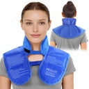 LotFancy Ice Pack for Hals skulder, Reusable Cold Hals Wrap for smertelindring, Fleksibel Gel Pack med justerbare stropper, Cold Compress Therapy for skader, hevelse, Strains, Sprains