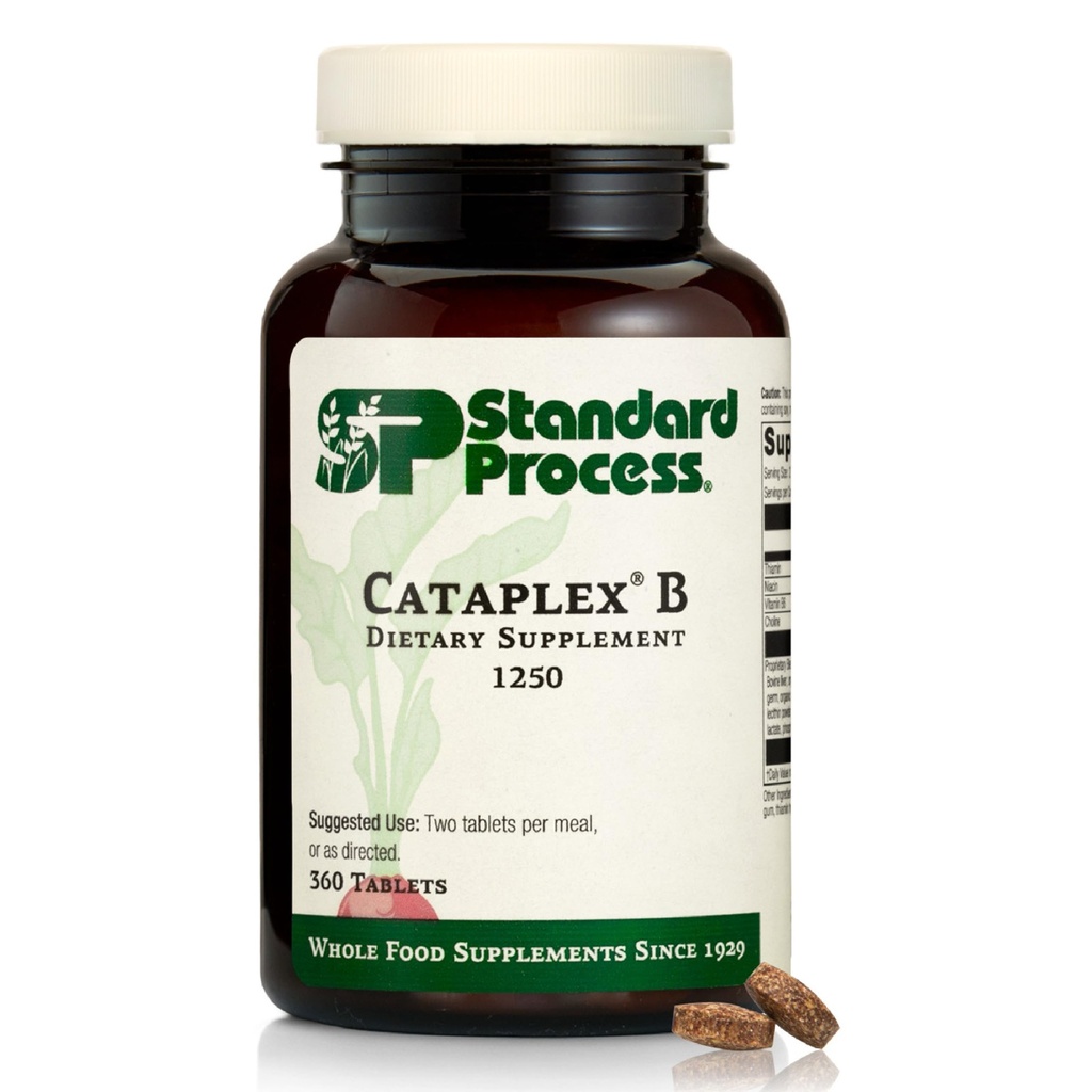 Standard prosess Cataplex B - Hele matformula med niacin, vitamin B6, tiamin og inositol for hjertehelse, metabolisme og kolesterol vedlikehold - 360 tabletter