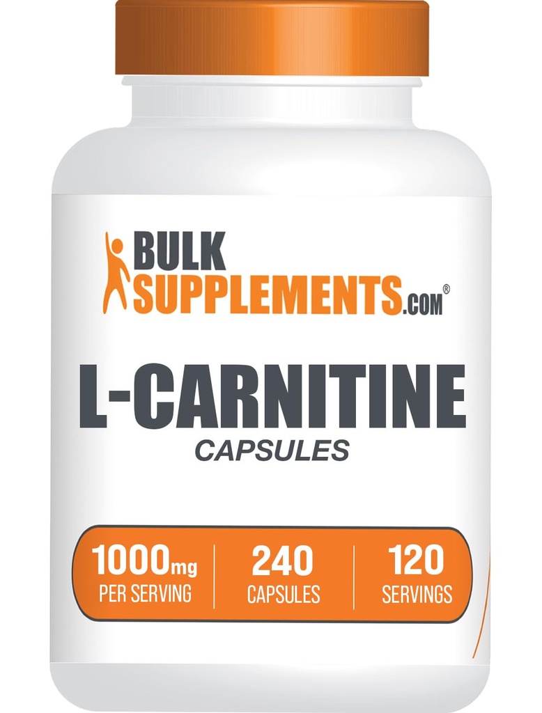 BulkSupplements.com L-karnitin 1000mg kapsler - Carnitine Supplement, Aminosyre Supplement - Glutenfri, 2 kapsler per servering (1000mg), 240 Count (pakke av 1)