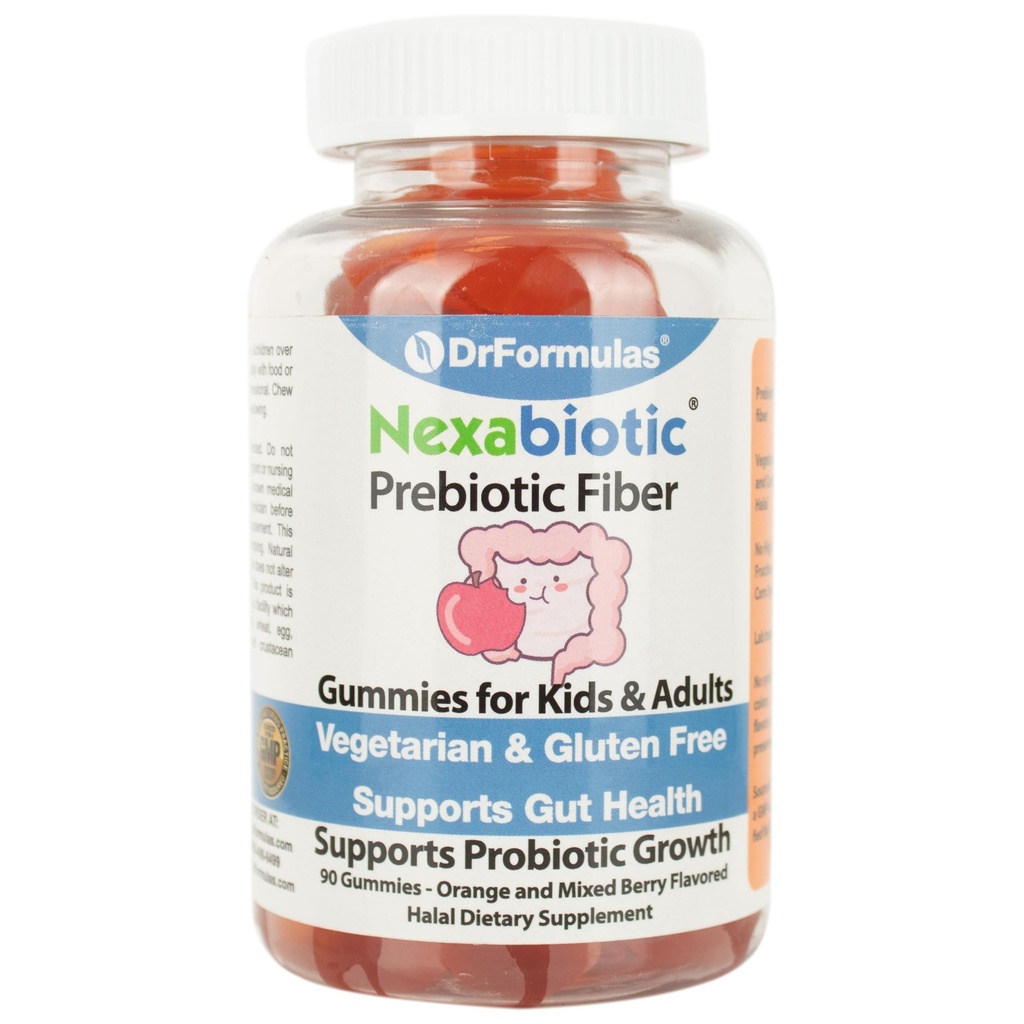 DrFormulas Nexabiotic Prebiotic Fiber Gummies Supplement for barn galaktisk relief | Voksne og barn Stool Softener for sunn digestion, Halal, Vegetarisk, Glutenfri, 30 dager Chewable Supply