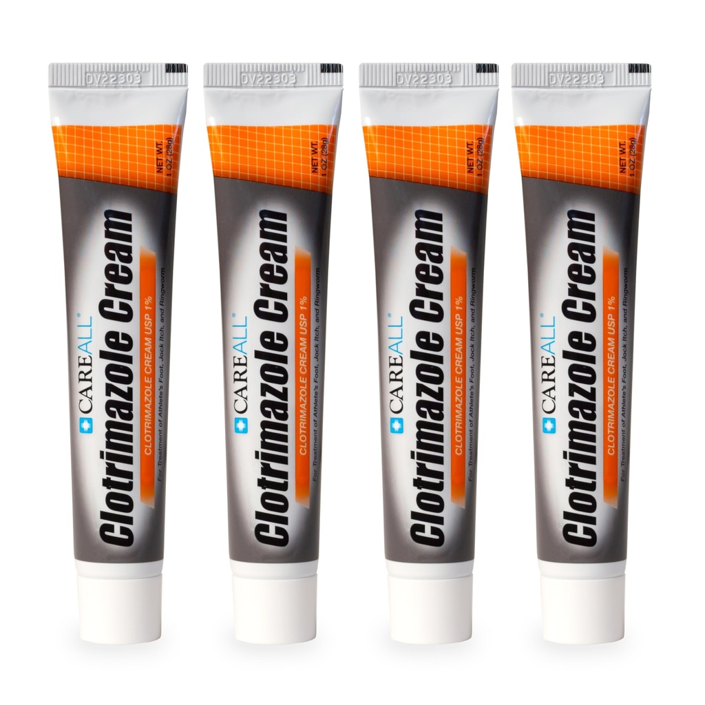 CareAll Clotrimazol Antifungal Krem 1% USP 1.0 oz. (4 Pack), Cures Mest Athlete Fot, Jock Itch og Ringorm, sammenlikn med den ledende merkevaren.