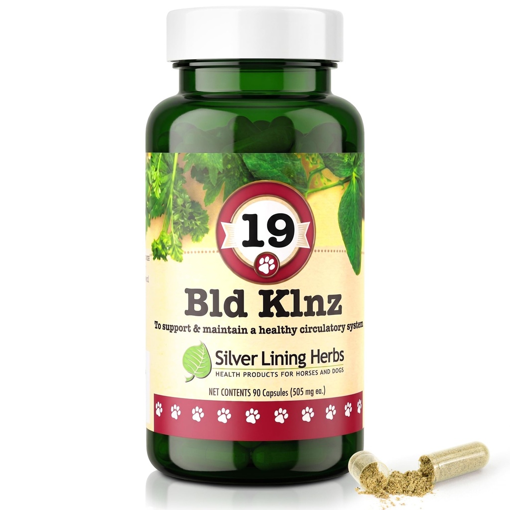 Silver Lining Herbs 19 BLD Klnz - Herbal støtte for normale Canine blodverdier - bidrar til å opprettholde hundens normale blodcelle og sirkulasjonssystem helse - Naturlig kanin helsestøtte - 90 kapsler