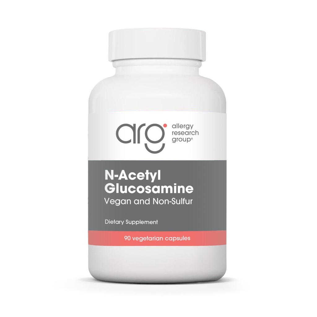 Allergi Forskningsgruppe N-Acetyl D-Glukosamin 500mg - NAG Supplement, felles støtte, Glukosaminsulfat, Joint Health Formula, Motilitet aktivator, Vegansk, Ikke-Sulfur, Vegetariske kapsler - 90 Antall