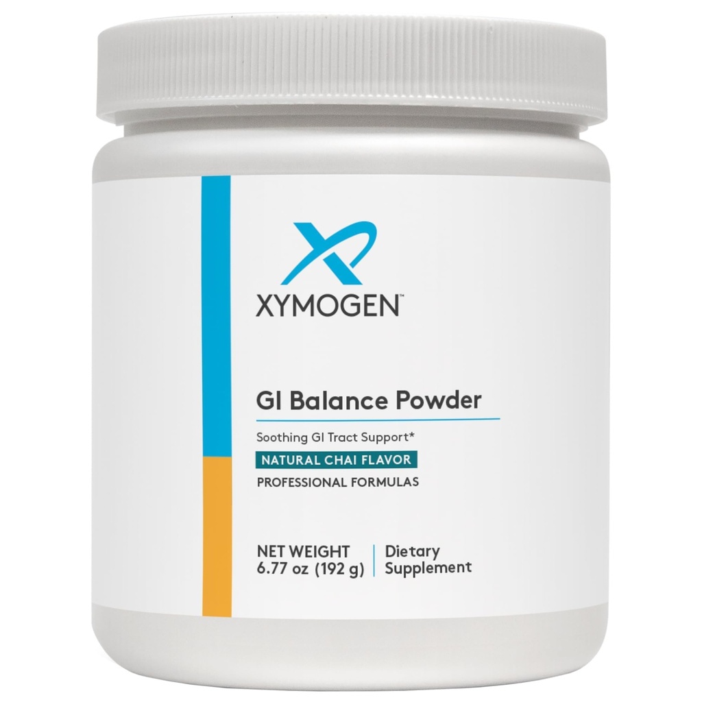 XYMOGEN GI Balance pulver - Soothing GI Tract Support med Marshmallow Root, Licorise, Quercetin, Zinc L-Carnosin, Aloe, Gastric Mucin - støtter Gut Helse + sunn Bowell funksjon - Chai (6.77 oz)