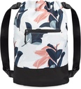 Flex Cinch Drawstring Gym Veske for kvinner med grafiske designer | Holdbar lett vekt Gym Cinch Vesker | Flott for Gym Bag, Reise, og Overnattinger | Navy / Koral - Guava Leaves