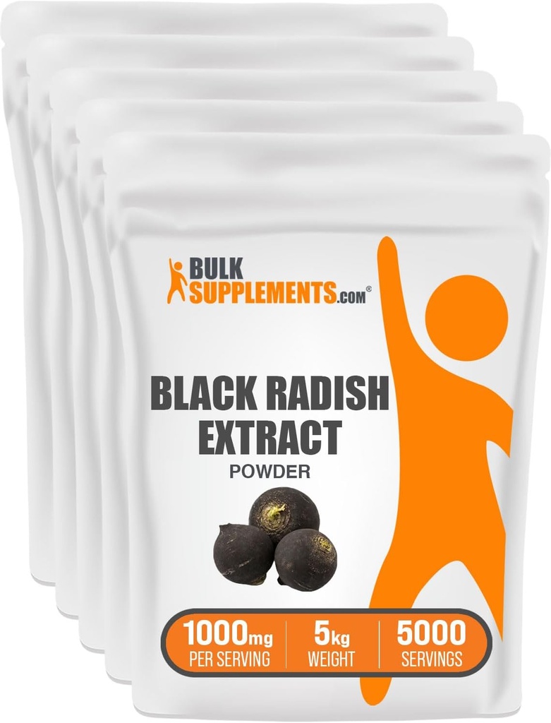 BulkSupplements.com Black Radish Extract Powder - Liver Support - Spansk Black Radish Extract - Liver Supplement - Herbal Kosttilskudd for Liver og Digestive Helse (5 Kilogrammer - 11 lbs)