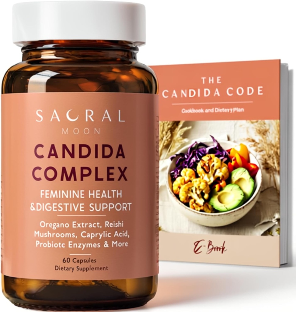 Candida Cleanse for kvinner – Gut & Feminine Balance med Oregano olje, Caprylic, Probiotika, Reishi, Aloe & Black Walnut – kan hjelpe støtte digestiv komfort, klar hud og vaginal pH