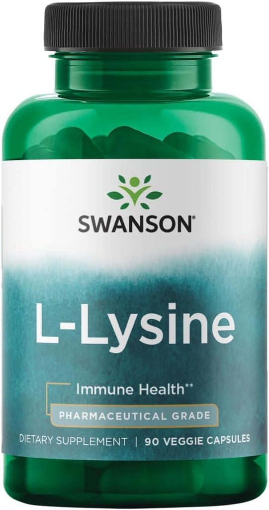 Swanson Amino Acid Ajipure L-Lysine Pharmaceutical Grade 500 Milligrams 90 Veg Kapsler