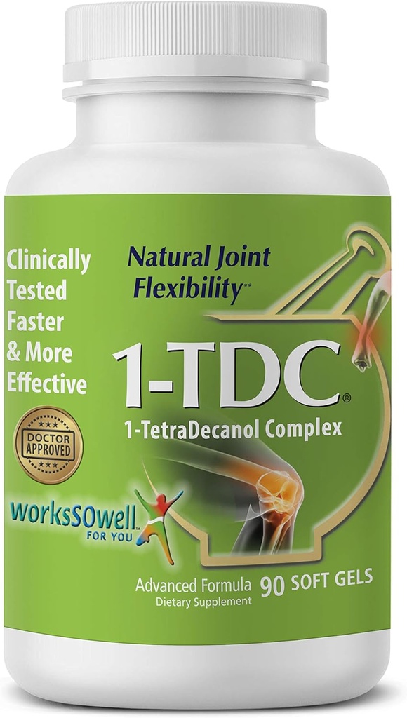 1Tdc Joint & Muscle Helse 90 Myke geler formulert for å gi komplett kroppsrelief forbedret med 1Tetradecanol kompleks å fremme naturlig felles fleksibilitet trygt og effektivt