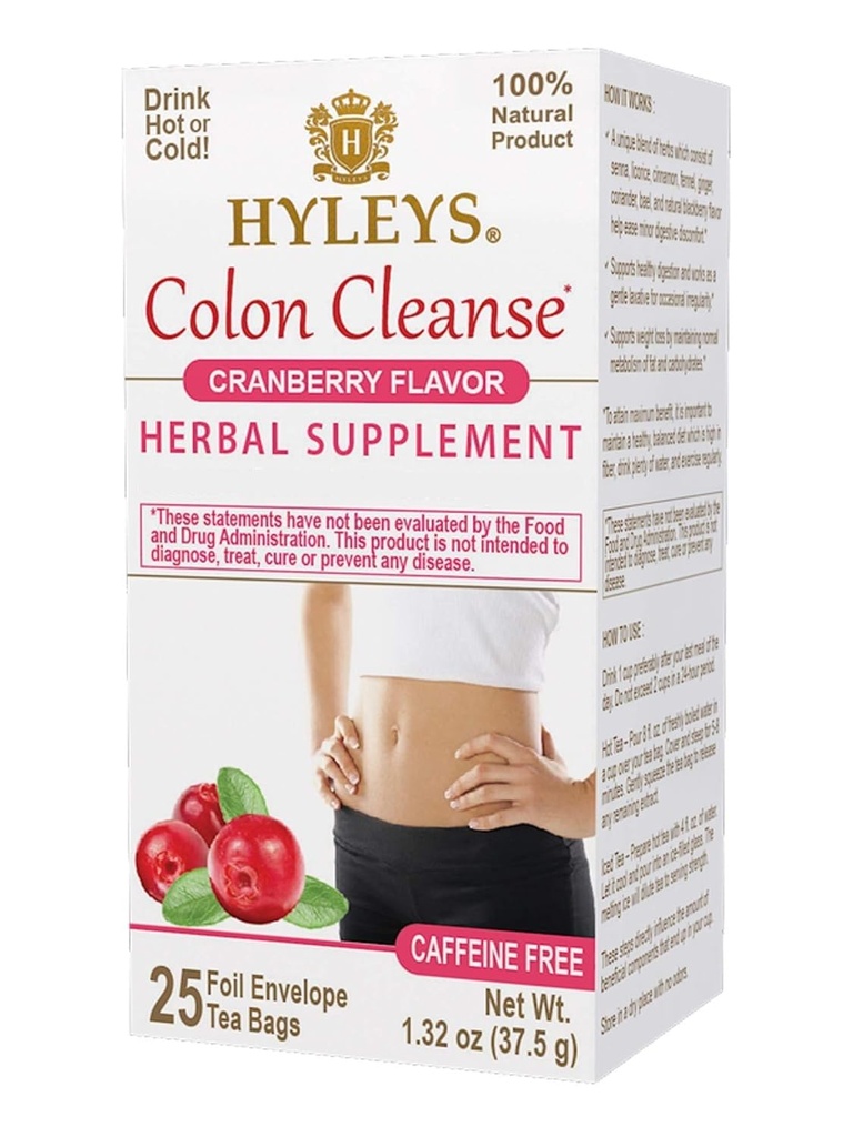 Hyleys Colon Cleanse Tea Cranberry Flavor - 25 teposer (1 pakke)