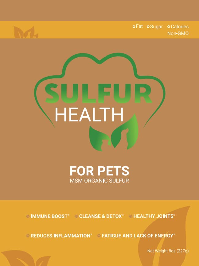 Organic Pet Sulfur - 99,9% ren MSM Supplement for kjæledyr - Lab-testet og sertifisert Kjæledyr MSM