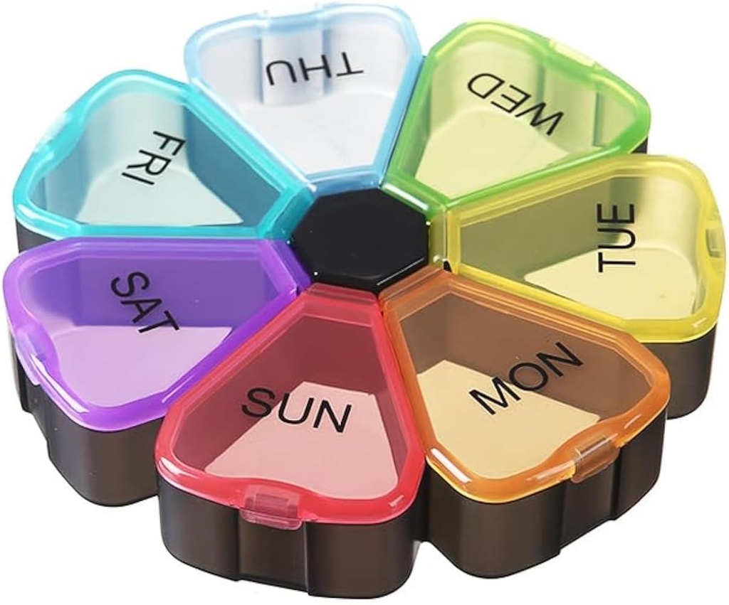 Ukenslig Pill Organizer 7 Day, Søt Bærbar Stor Daglig Medisin boks, lett å åpne, BPA gratis Reise Pill Case Påminnelse for Medisin Dispenser Vitamin Fiskeolje Kosttilskudd Kapsel DHA Holder