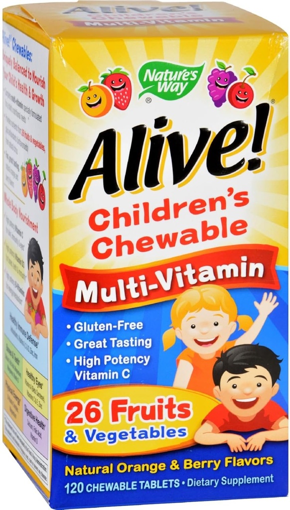 Naturens måte levende barn Chewable Mult-Vitamin 120 Chewable tabletter