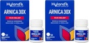 Hylands Naturals Arnica Montana 30x tabletter, naturlig lindring av misbruk, hevelse og muskelsorg, hurtig oppløsende tabletter, 50 greve (pakke av 2)