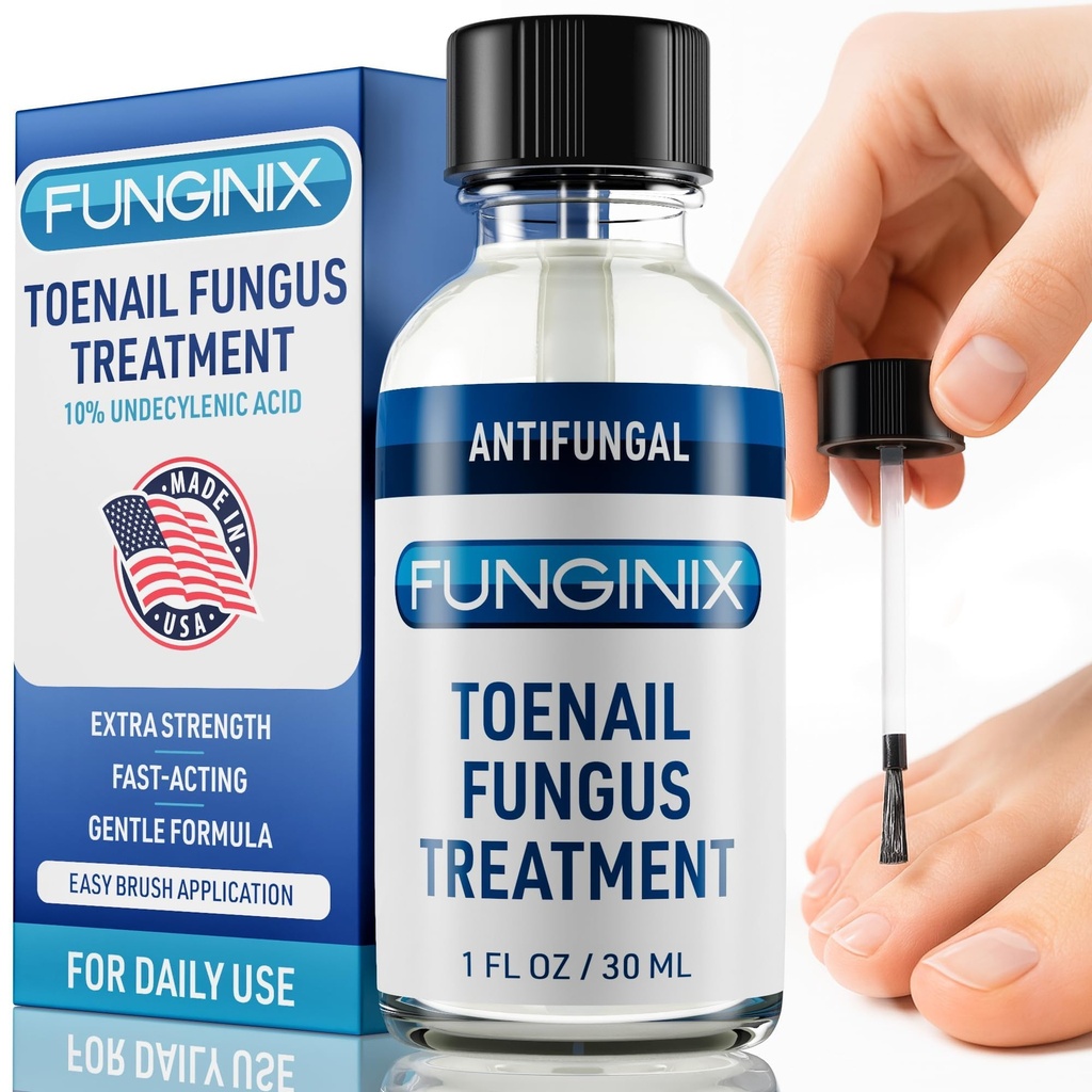 FUNGINIX Toenail Fungus behandling ekstra styrke - Antifungal neglebehandling med 10% udecylenic syre og te tre olje - nourished av 15+ naturlige oljer og botaniske - laget i USA (Packing May Vary)