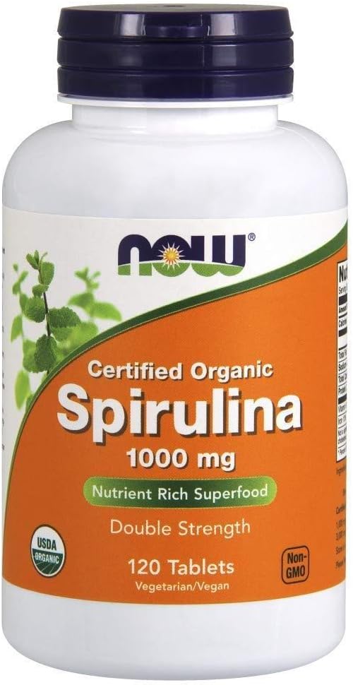 Nå Matvarer - Certified Organic, Spirulina, 1000 mg, 120 tabletter