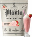 Ambrosia Planta - Premium Plantebasert protein | Vegansk og ketovennlig | Gourmet Flavors | No Bloating eller Mage Upset | Gluten og soya Gratis | Ingen tilsatt sukker | 25 serveringer | Jordbær Iskrem