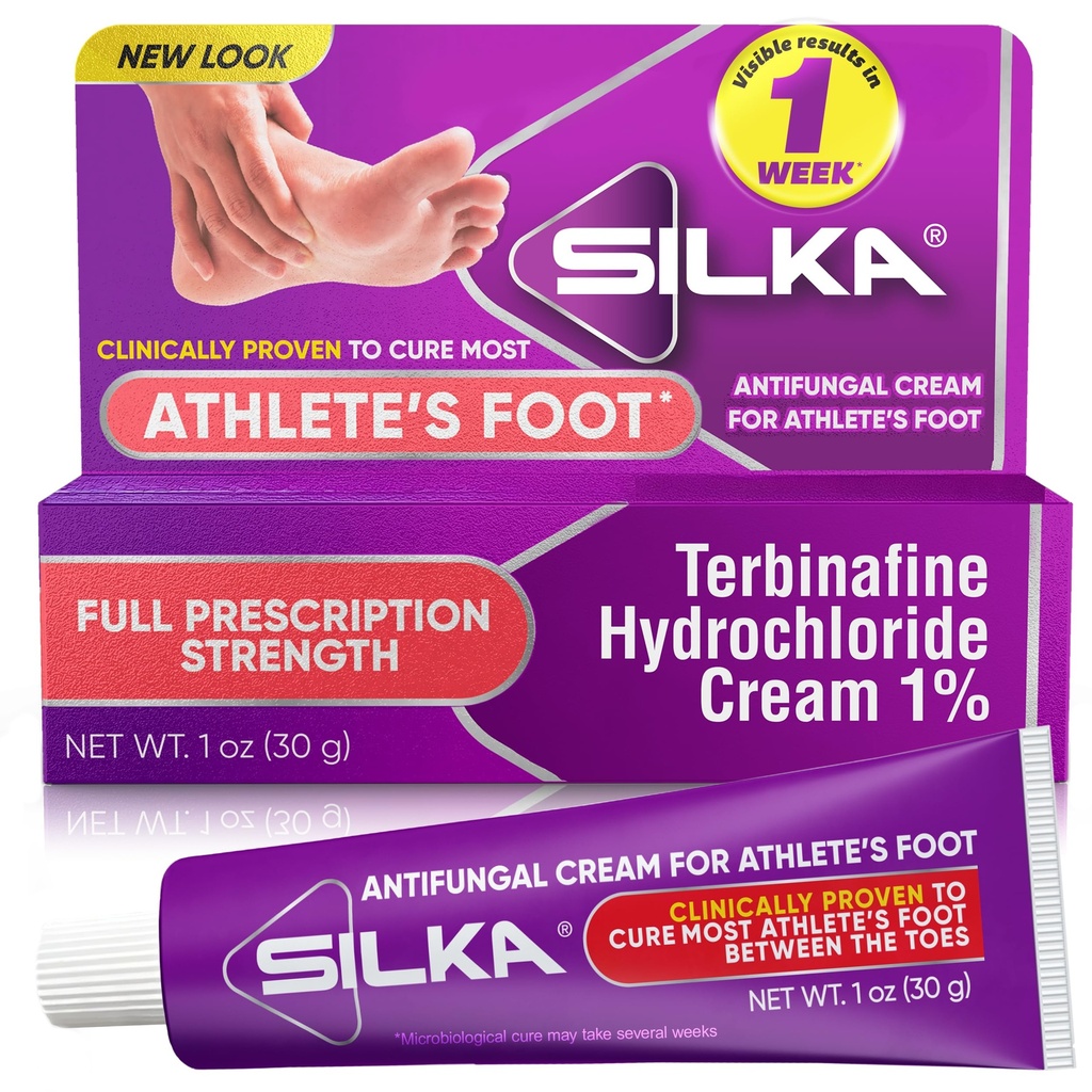 SILKA Anti-Fungal krem, klinisk anti-Fungus fot behandling, Jock Itch & Ringorm Remedy, maksimal styrke, rask-virkende lindring fra kløe og brenne, 1 Oz