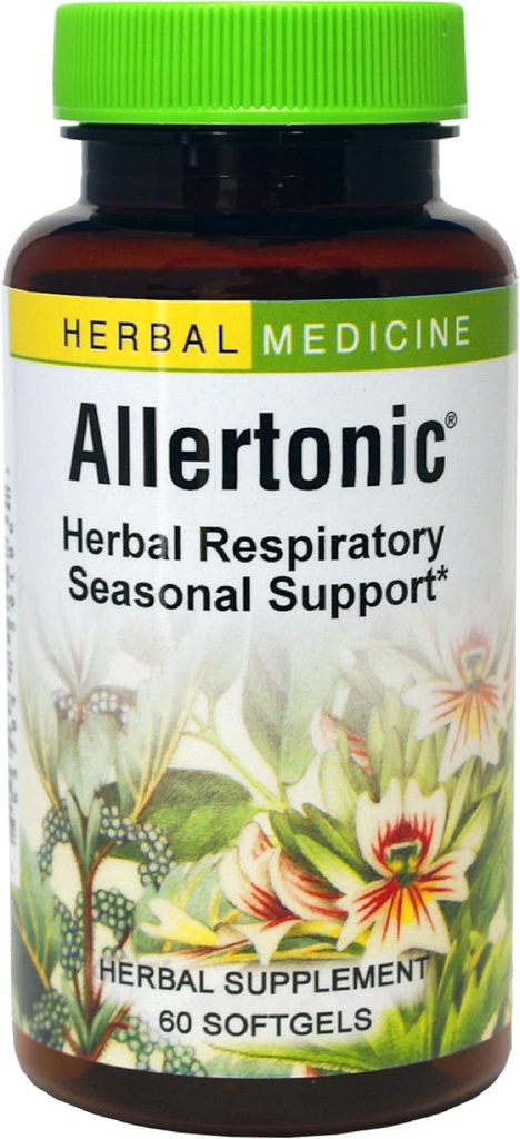 Herbs Etc. Allertonisk - sunn pustestøtte - Herbal blanding til å hjelpe mot sesongforstyrrelse - Lunge og pustende helsestøtte med Sting Nettle - 60 Softgels (60 Serveringer)