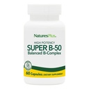 NaturesPlus Super B50-60 Vegetariske kapsler - høy styrke B kompleks vitamin Supplement - Brain & Energi Booster - Glutenfri - 60 Services