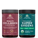 Gamle ernæringsmulti kollagenprotein pulver, flavored, 24 serveringer + Supergreens pulver, grønn smak, 25 serveringer