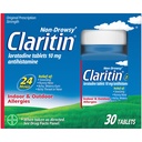 Claritin 24 HR Ikke Drowsy Allergi medisin, Loratadine antihistamin tabletter, 30 Ct