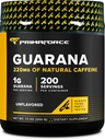 Primaforce Guarana pulver (200 g) (uovertruffen) - Pure Guarana, 200 Services