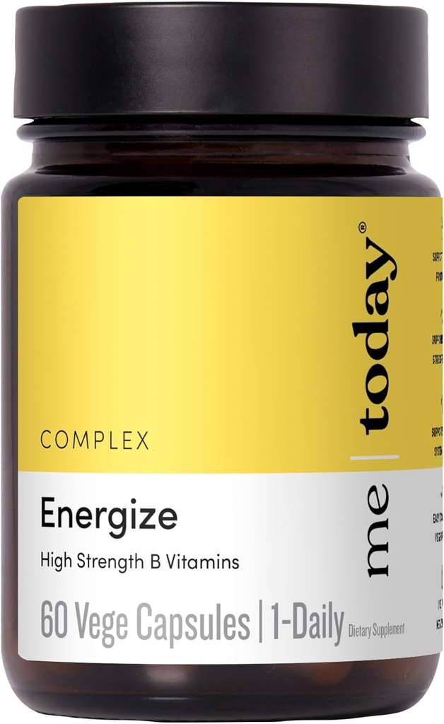 Jeg i dag Energise Supplement Super B vitamin B kompleks for menn og kvinner - B6, B12 med vitamin C, sink, Ashwagandha og sibirsk Ginseng - Energi og immunstøtte - Vegan, 60 Services