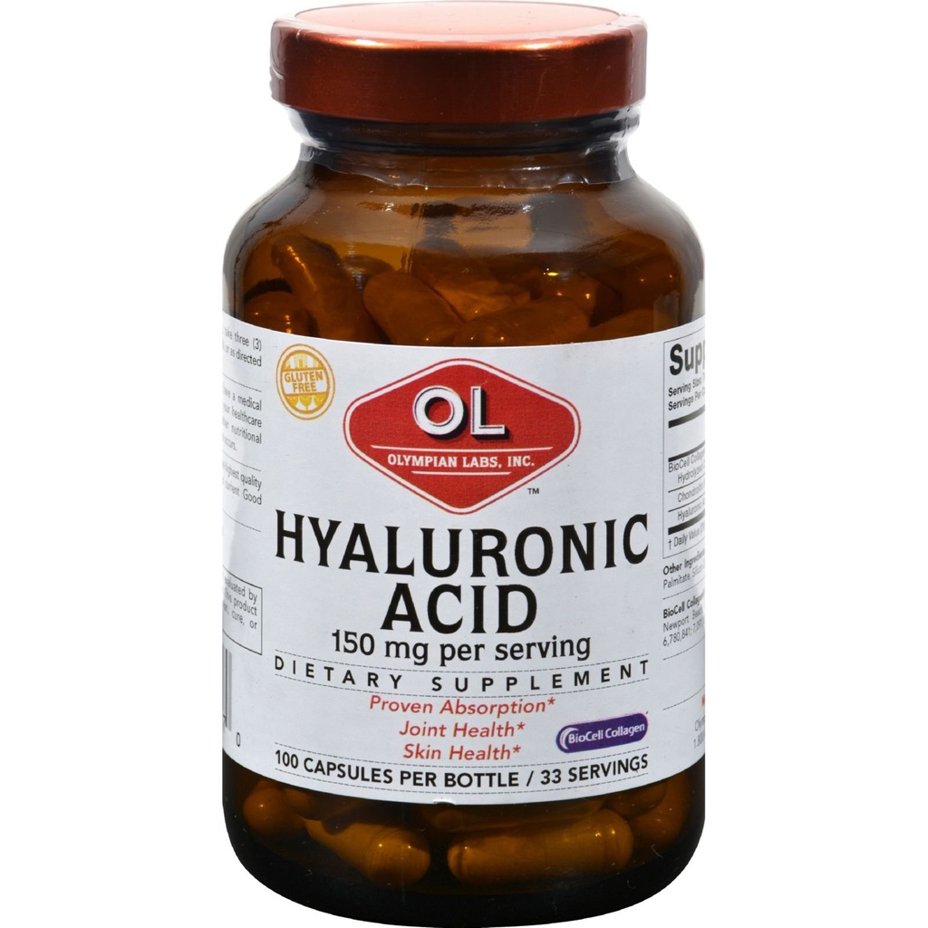 Olympian Labs Hyaluronsyre 150 mg | 99 Kapsler | Støtte Sunn Connective Vessue og Joints - Fremme Ungdomslig sunn hud