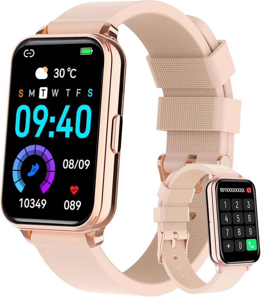Smart Klokke Fitness Tracker Gjør / svar ringer for kvinner menn med hjertefrekvens blod oksygen søvnmonitor sportsmoduser trinn calorie disk IP68 Vanntett for Android-telefoner og iPhone