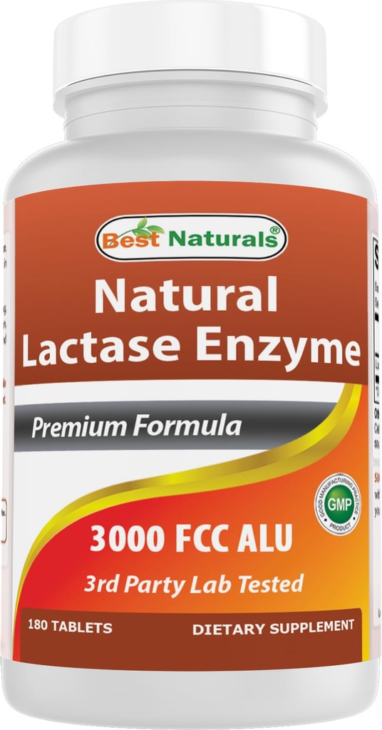 Beste Naturals Rask fungerende Lactase Enzyme tablett, 3000 Fcc Alu, 180 greve (8593502900)