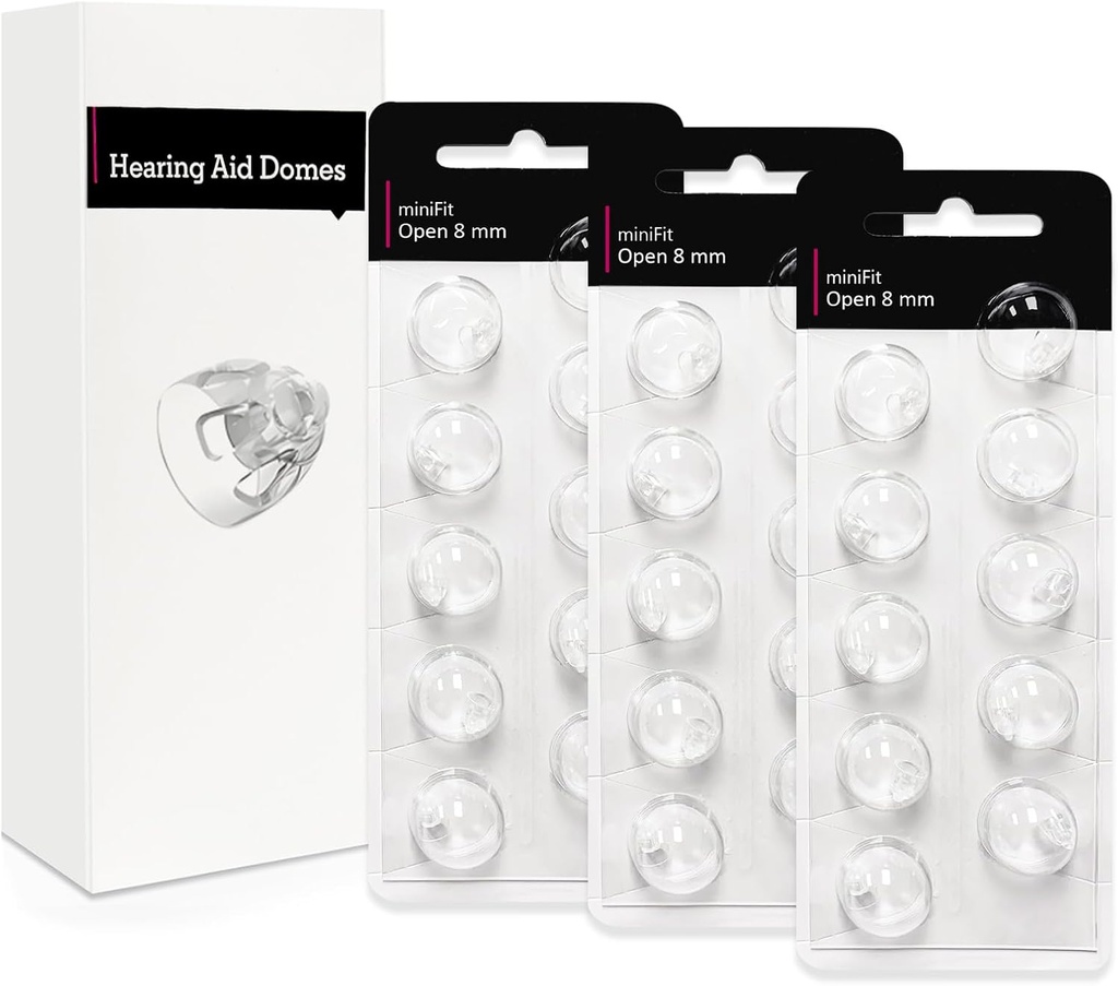 Åpne 8mm-hearing Aid Domes for Oticon Minifit, Oticon høreapparat forsyninger, erstatning deler tilbehør Universal Oticon Domes for høreapparater Rengjøringssett (30 stk)