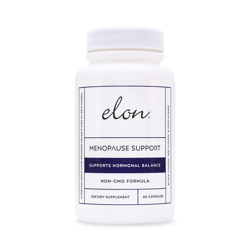 Elon Menopause Supplement for kvinner Menopause Relief for varme blits, humørsvingninger og søvn problemer, ikke-GMO estrogen Supplement for kvinner w/svart cohosh & Dong Quai (60 kapsler)