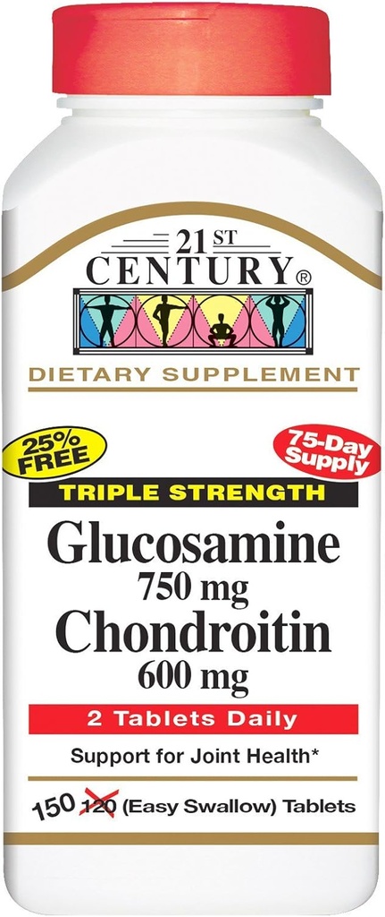 21st århundre trippel styrke glukosamin og Chondroitin - 150 tabletter