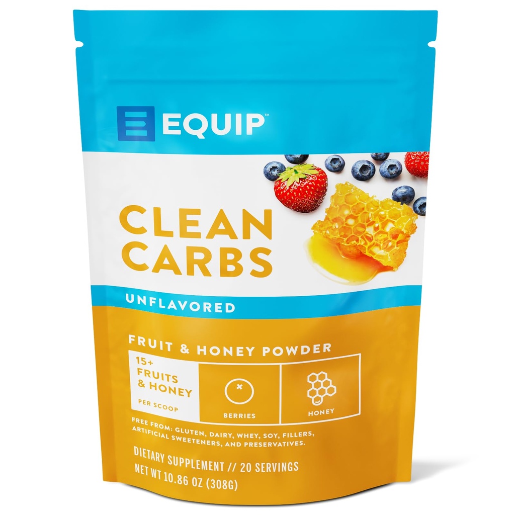 Equip Foods Rene karbohydrater | 15+ Frukter og Honning Superfood Powder | Post trening ut gjenoppretting pulver | Antioksidanter, karbohydrat Supplement | Immunstøtte Carb Cleaner | 20 Serveringer, Unflavored