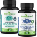 ForestLeaf Riboflavin & Magnesium Migrain Supplement - Riboflavin 400mg for hodepine Relief - Ultimate Magnesium Bundle med B2 Vitamin 400mg for hodepine Migrain Relief Kapsler