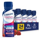 Sikre COMPLETE Jordbær ernæringsshake, komplett, balansert måltid erstatning, klar til å drikke, 30g protein, 25 vitaminer og mineraler, 10 fl oz—24 Pack