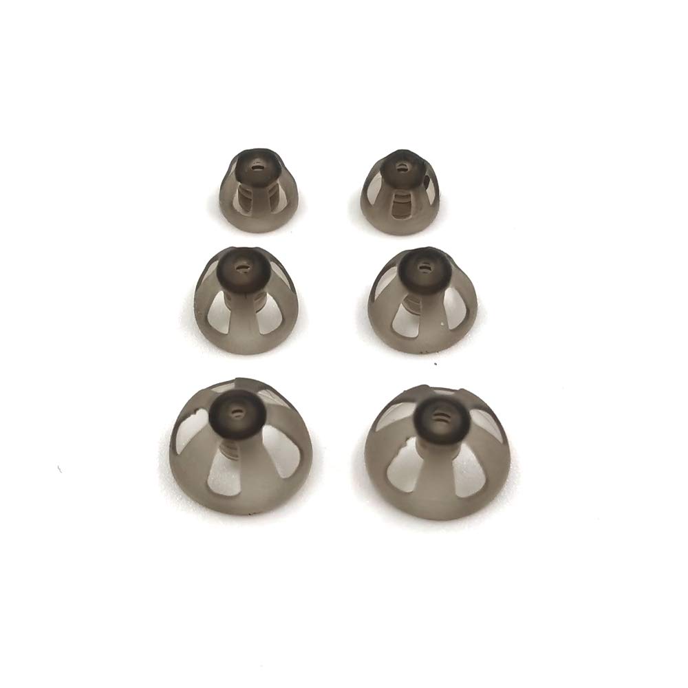 Høreapparat Domes Smoky Grå Tips Ørestykker Komfortabelt for Open Fit BTE Lydforsterker PSAP Kit Usynlig, bortsett fra RIC 5+8+10mm(Mixed * 6)