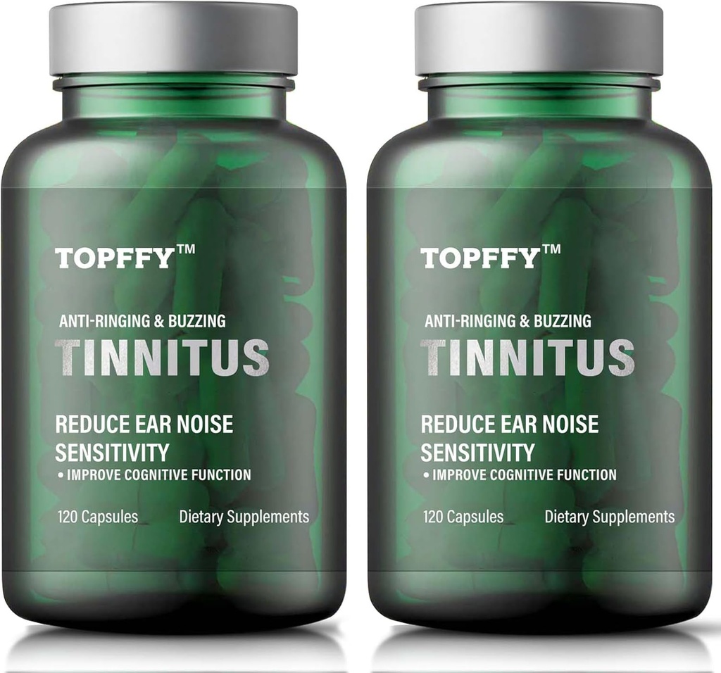 Tinnitus relief for ringing øre, 1200MG Tinnitus relief Supplement, for hørselstap og ørering og tinnitus relief, 240 Softgels(2pack)