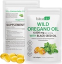 Olje av Oregano Capsules - Ingredienser Olje av Oregano Softgels - 2 i 1 6000mg Olje av Oregano med svart frøolje 200mg - Høy karvatrol & Thymoquinon for immunstøtte