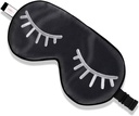 ZIMASILK 100% naturlig silk søvnmaske blindfold,justerbar super-smakende myk øyemaske for å sove med pose(Eyelashes)