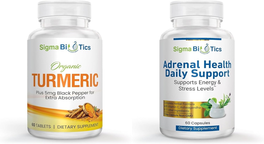 Organic Turmeric Supplement - Felles og immun helse støtte kosttilskudd og adrenal helse daglig støtte