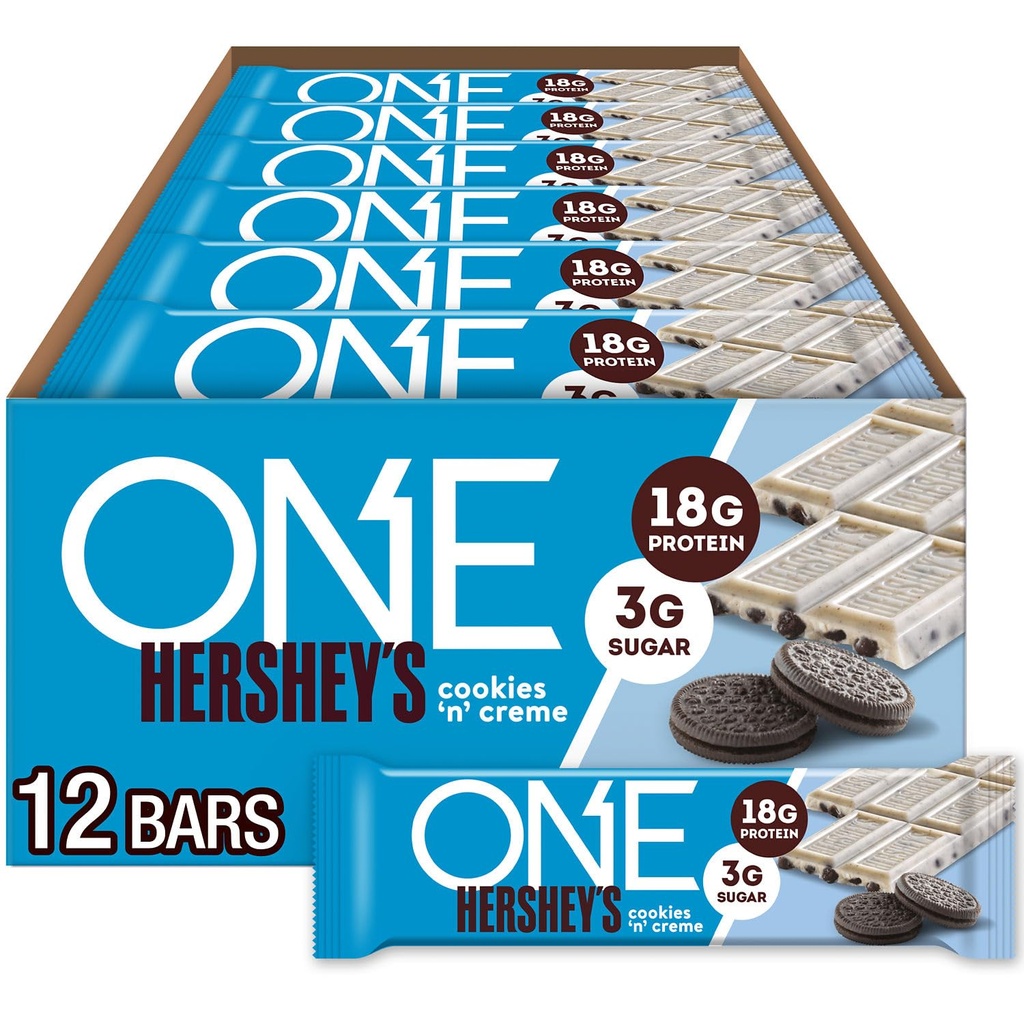 Ene proteinbarer, Hersheys cookies 'n' Creme, Glutenfri med 18g Protein og 3g Sukker, Pantry Staples, 2,12 oz (12 greve)