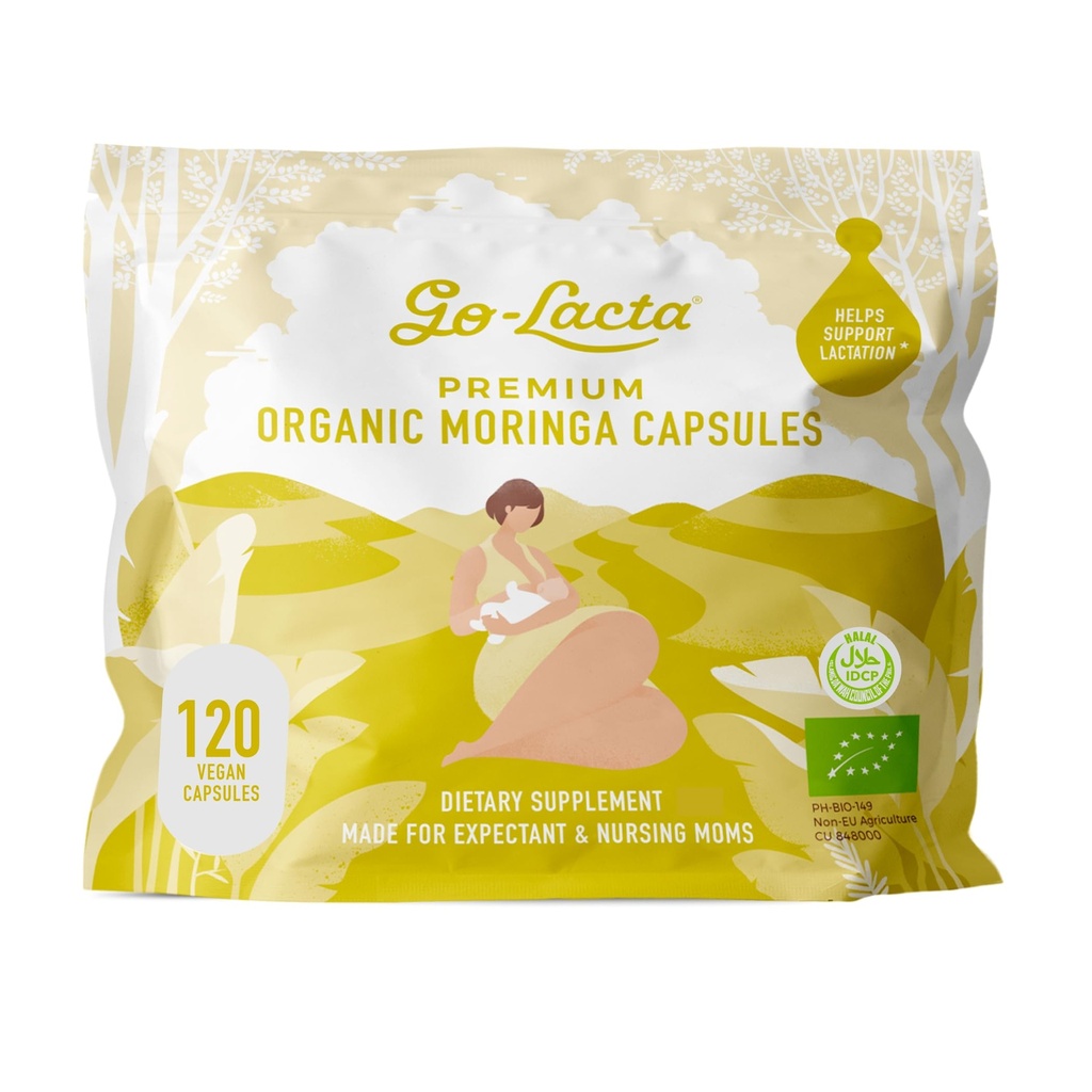 Go-Lacta® 100% organiske Moringa kapsler for amming mamma, 120 kapsler