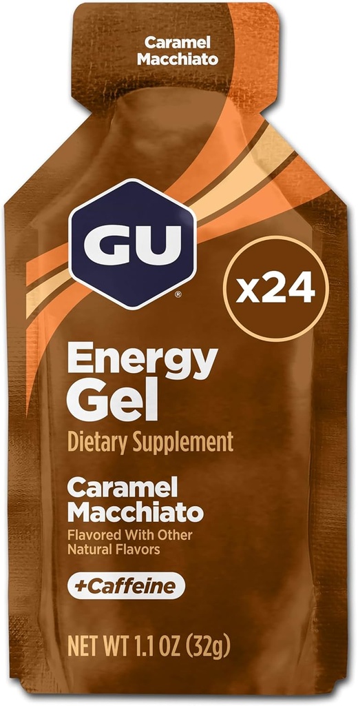 GU Energi Original Sport Ernæring Energi Gel, Caramel Macchiato, 24 Count Box