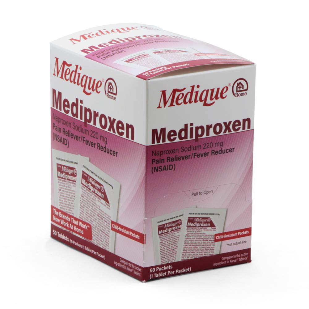 Medique @ Home Mediproxen Sammenlign Active Ingredient til Aleve 50 x 1 (Barn Resistant Packaging), hvit (73750)